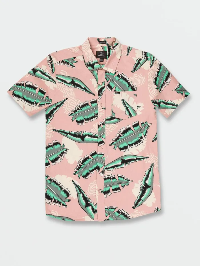 Mens Shirts and Flannels Volcom Detoonator Short Sleeve 8211 Misty Rose