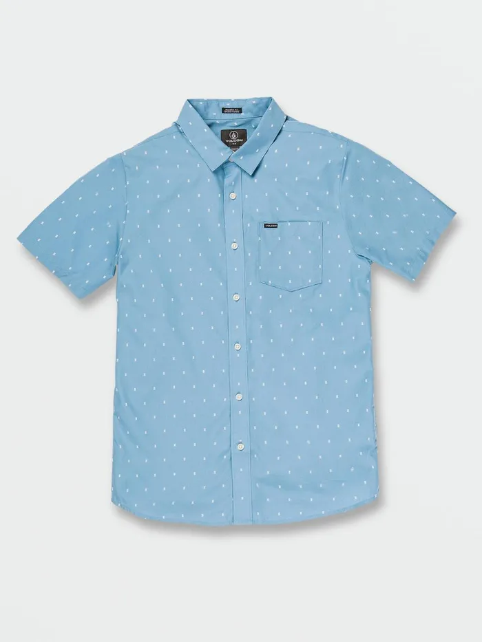 Mens Shirts and Flannels Volcom Janko Short Sleeve 8211 Niagra
