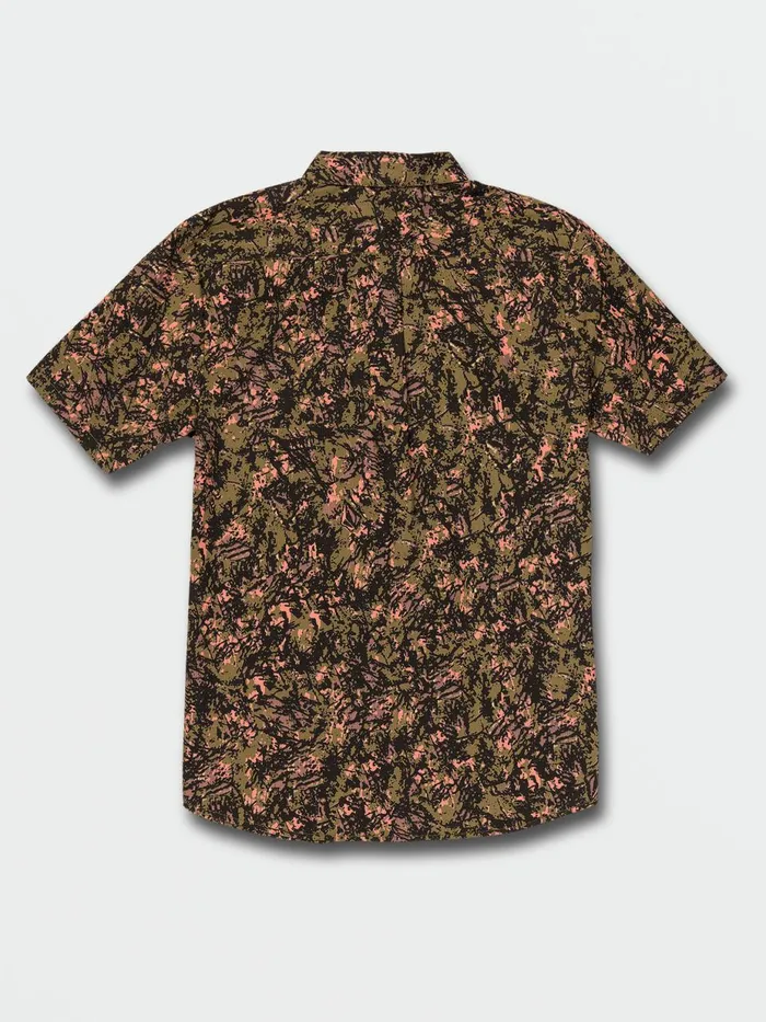 Mens Shirts and Flannels Volcom Layne Short Sleeve 8211 Military
