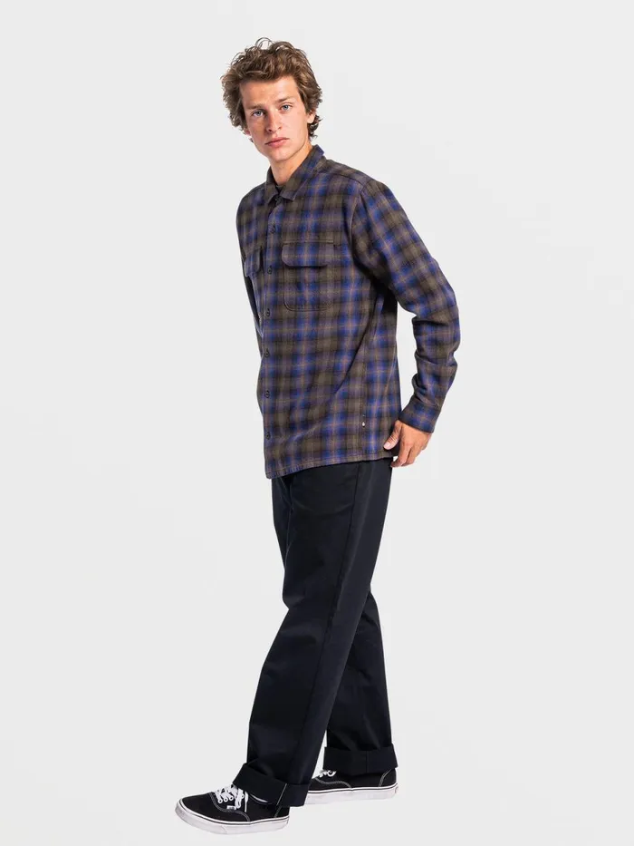 Mens Shirts and Flannels Volcom Skate Vitals Grant Taylor Long Sleeve 8211 Navy
