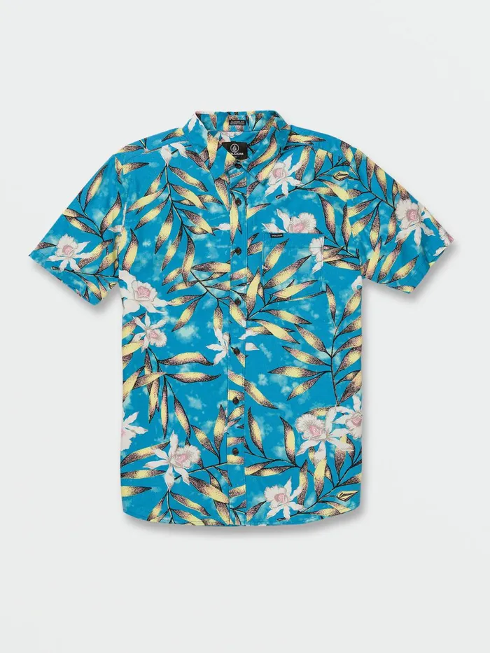 Mens Shirts and Flannels Volcom Tropical Hideout Short Sleeve Shirt 8211 Maliblue Mens Shirts and Flannels Volcom Tropical Hideout Short Sleeve Shirt 8211 Maliblue