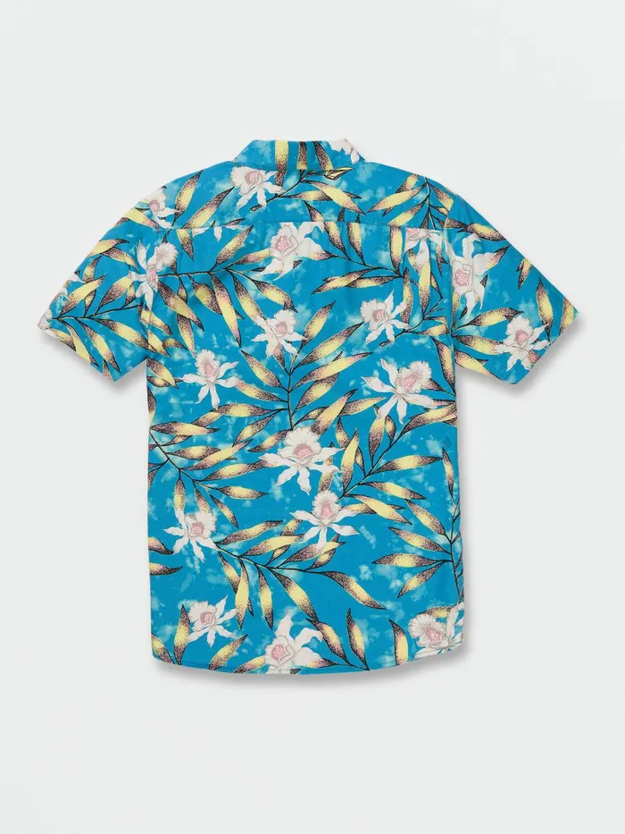 Mens Shirts and Flannels Volcom Tropical Hideout Short Sleeve Shirt 8211 Maliblue