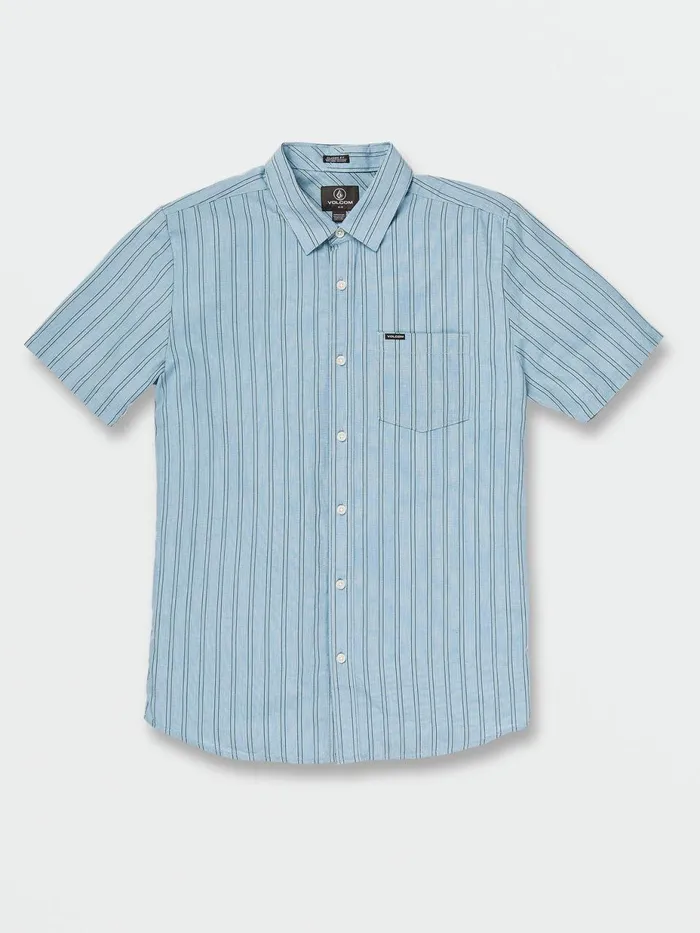 Mens Shirts and Flannels Volcom Watson Short Sleeve 8211 Niagra