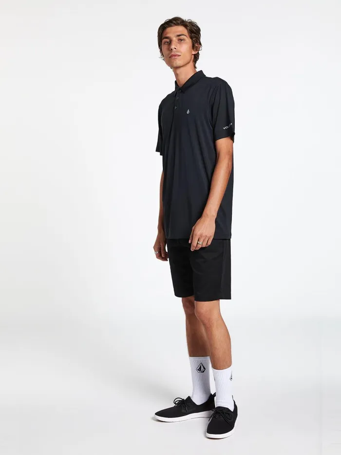 Mens Shirts and Flannels Volcom Wowzer Hazard Performance Polo 8211 Black