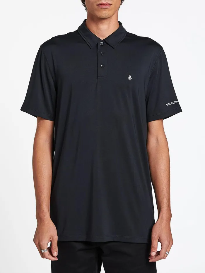 Mens Shirts and Flannels Volcom Wowzer Hazard Performance Polo 8211 Black