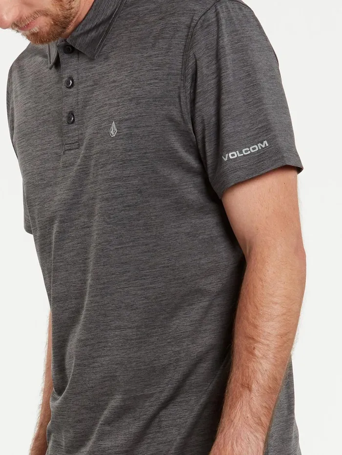 Mens Shirts and Flannels Volcom Wowzer Hazard Performance Polo 8211 Heather Black