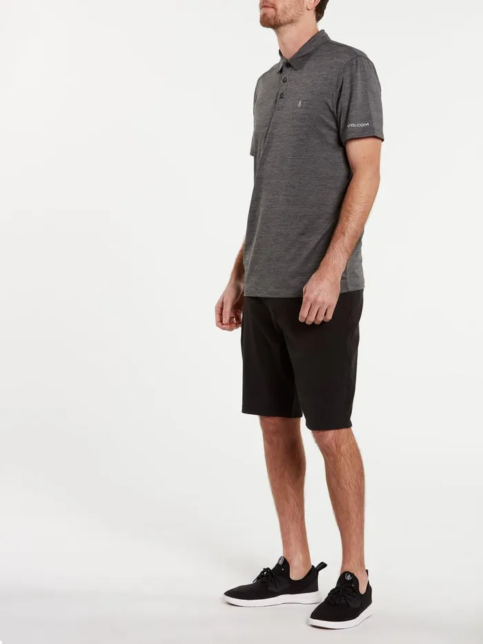 Mens Shirts and Flannels Volcom Wowzer Hazard Performance Polo 8211 Heather Black