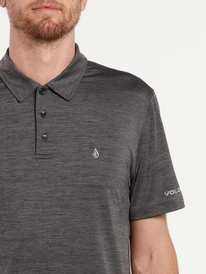 Mens Shirts and Flannels Volcom Wowzer Hazard Performance Polo 8211 Heather Black