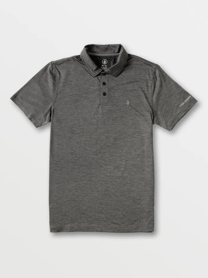 Mens Shirts and Flannels Volcom Wowzer Hazard Performance Polo 8211 Heather Black