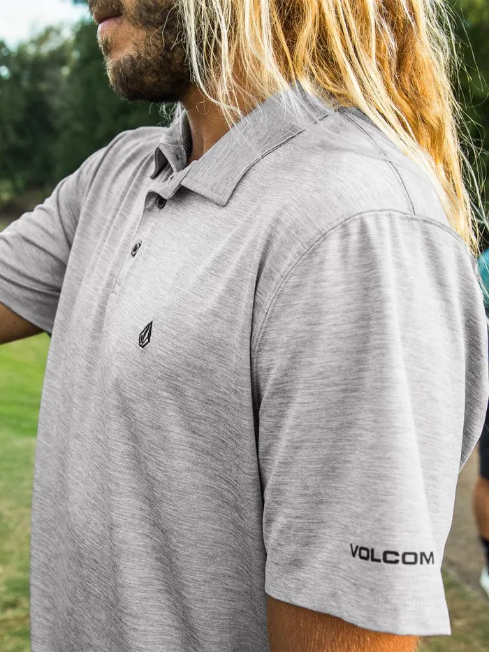 Mens Shirts and Flannels Volcom Wowzer Hazard Performance Polo 8211 Heather Grey