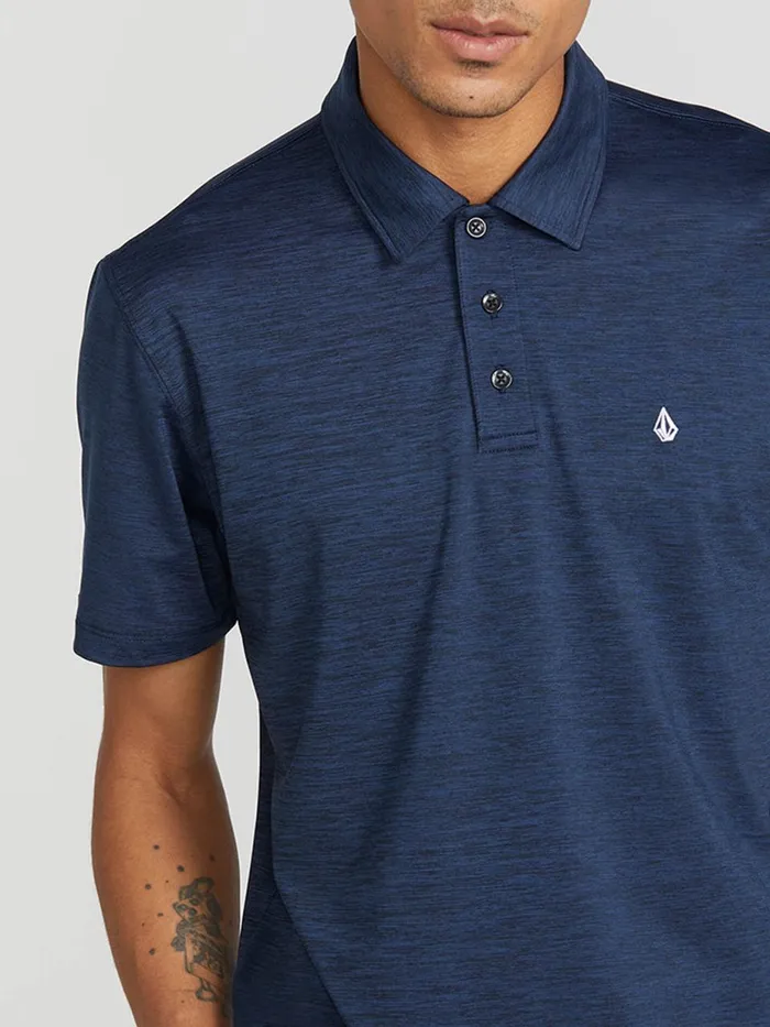Mens Shirts and Flannels Volcom Wowzer Hazard Performance Polo 8211 Navy Heather