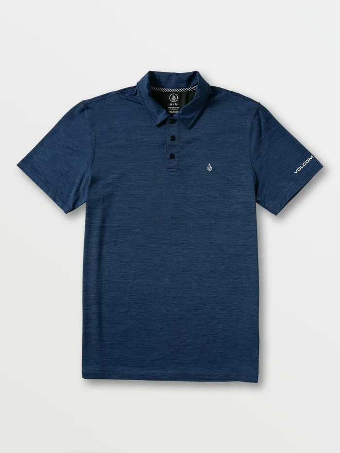 Mens Shirts and Flannels Volcom Wowzer Hazard Performance Polo 8211 Navy Heather