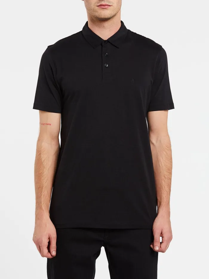 Mens Shirts and Flannels Volcom Wowzer Polo 8211 Black