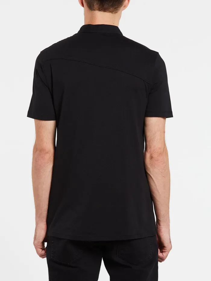 Mens Shirts and Flannels Volcom Wowzer Polo 8211 Black