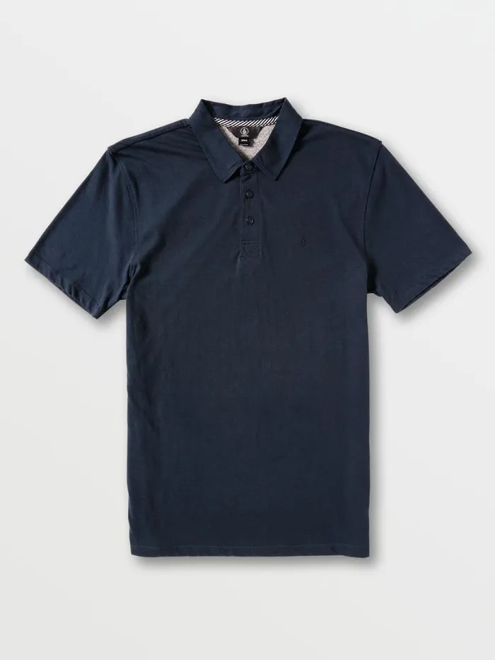 Mens Shirts and Flannels Volcom Wowzer Polo Short Sleeve 8211 Navy