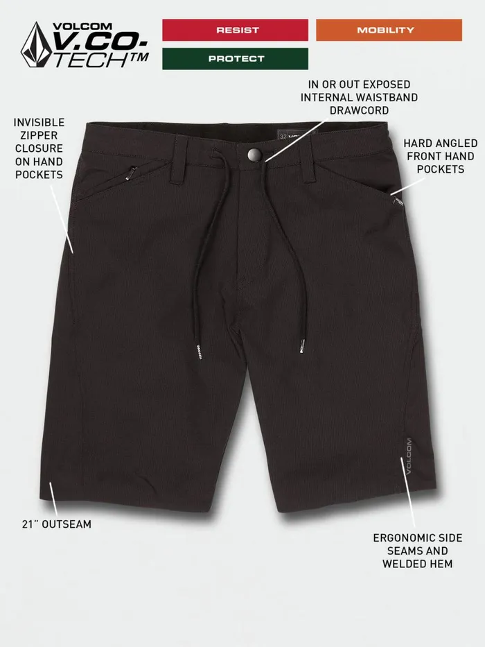Mens Shorts Volcom 91 Trails Hybrid Shorts 8211 Black