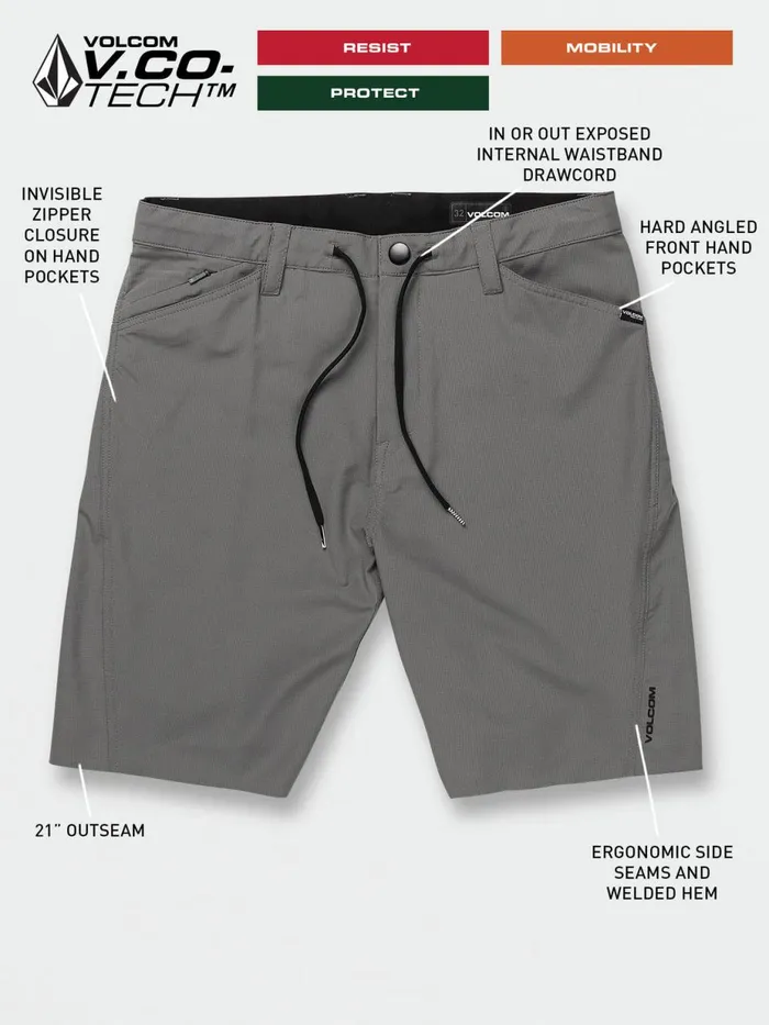 Mens Shorts Volcom 91 Trails Hybrid Shorts 8211 Pewter