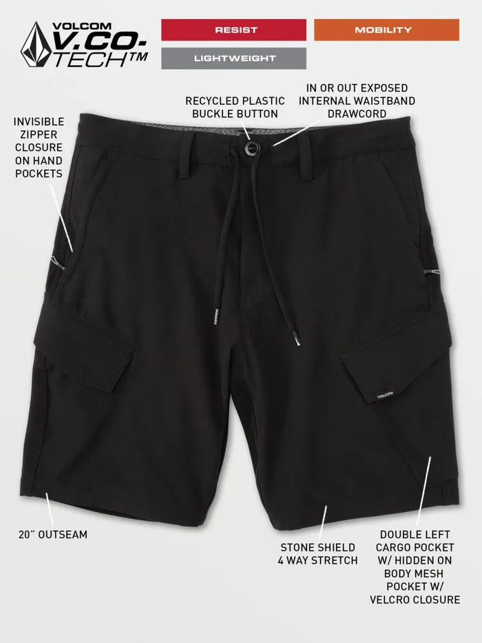 Mens Shorts Volcom Country Days Hybrid Shorts 8211 Black