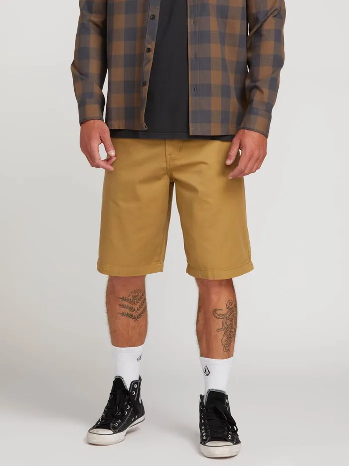 Mens Shorts Volcom Frickin Chino Shorts 8211 Dark Khaki