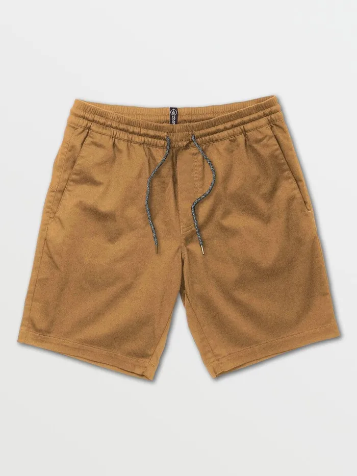 Mens Shorts Volcom Frickin Elastic Waist Shorts 8211 Dark Khaki