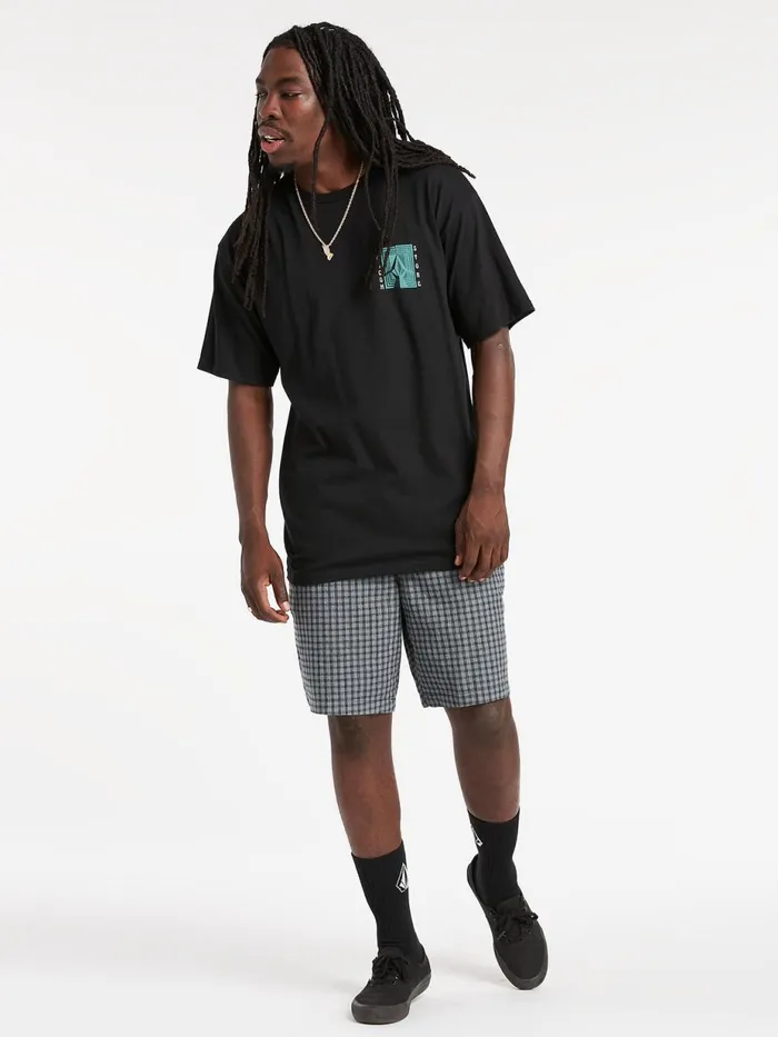 Mens Shorts Volcom Frickin Mix Elastic Waist Shorts 8211 Plaid