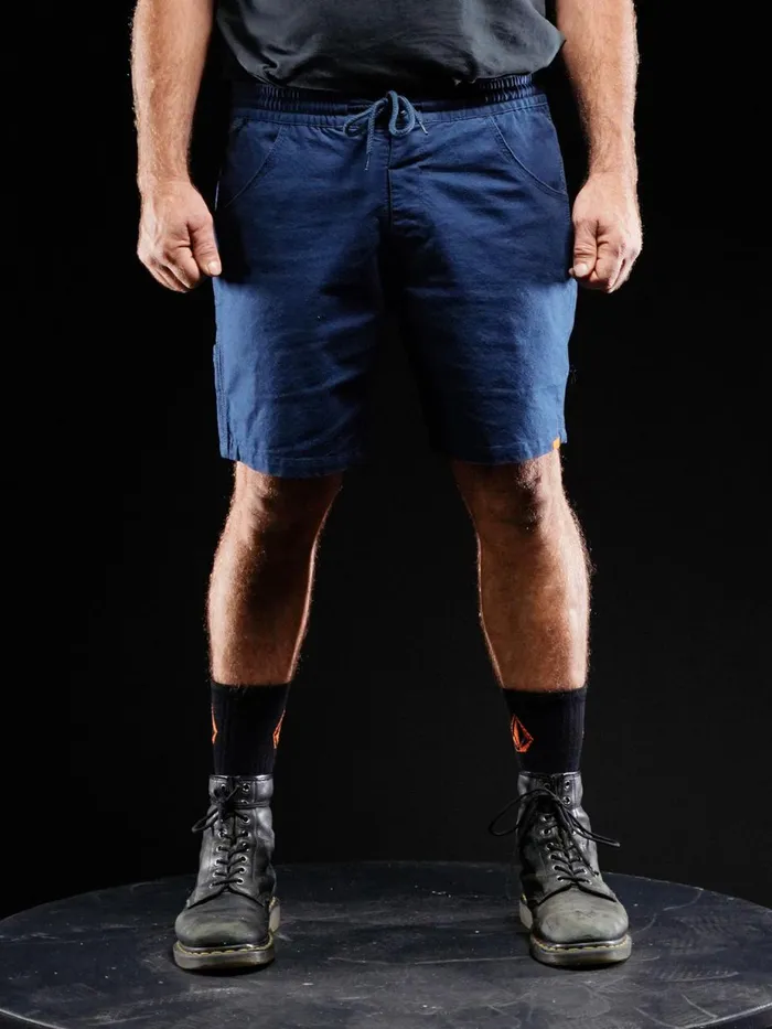 Mens Shorts Volcom Volcom Workwear Caliper Elastic Waist Shorts 8211 Navy