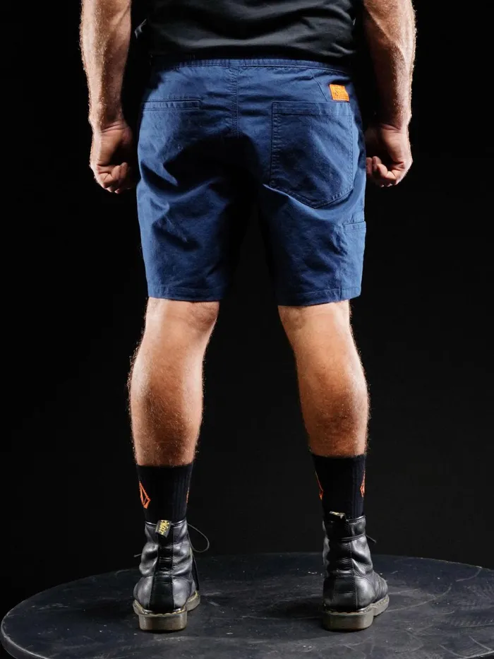 Mens Shorts Volcom Volcom Workwear Caliper Elastic Waist Shorts 8211 Navy