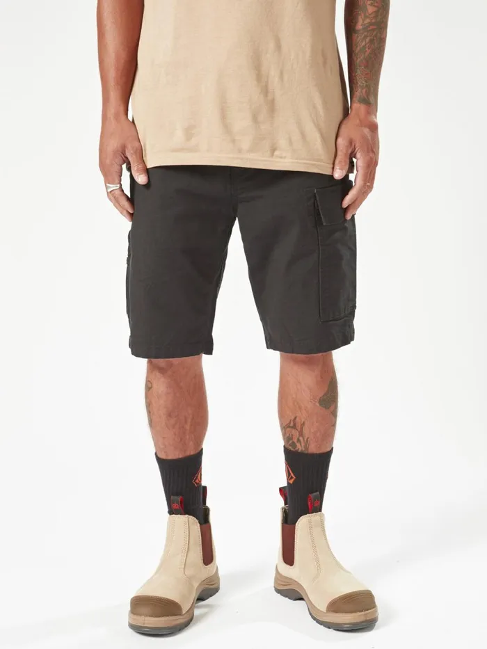 Mens Shorts Volcom Volcom Workwear Caliper Work Shorts 8211 Black
