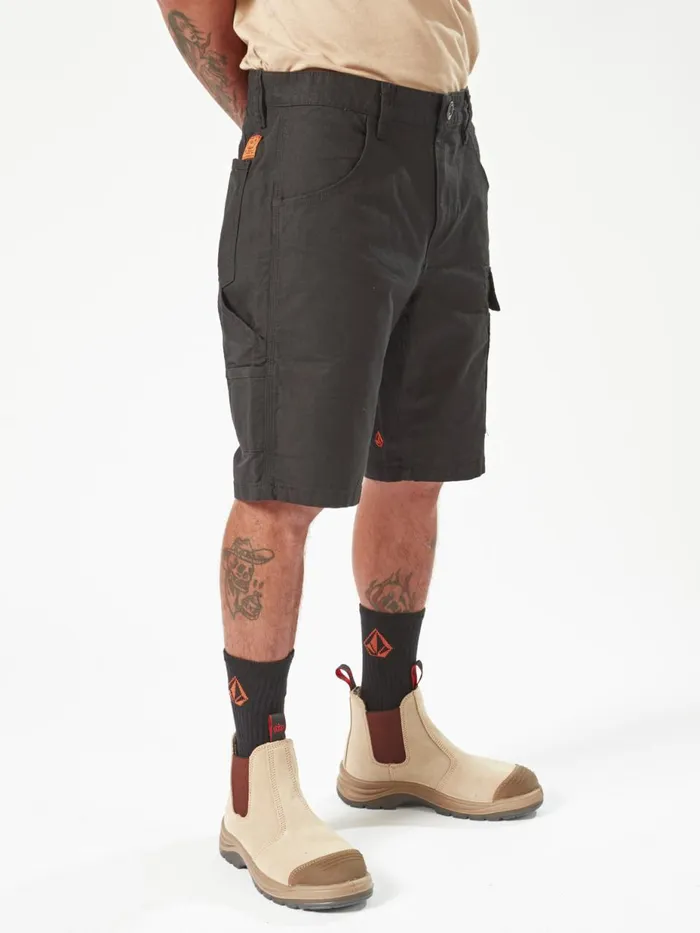 Mens Shorts Volcom Volcom Workwear Caliper Work Shorts 8211 Black