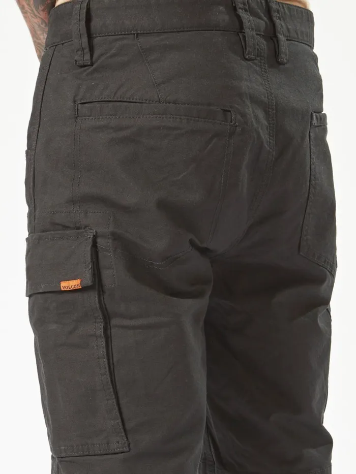 Mens Shorts Volcom Volcom Workwear Caliper Work Shorts 8211 Black