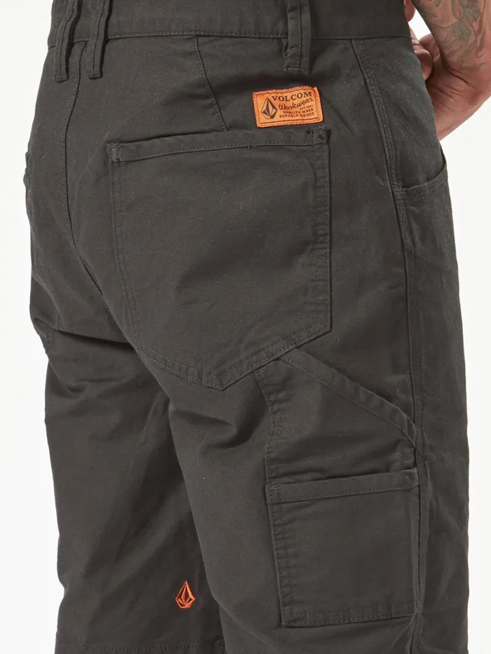 Mens Shorts Volcom Volcom Workwear Caliper Work Shorts 8211 Black