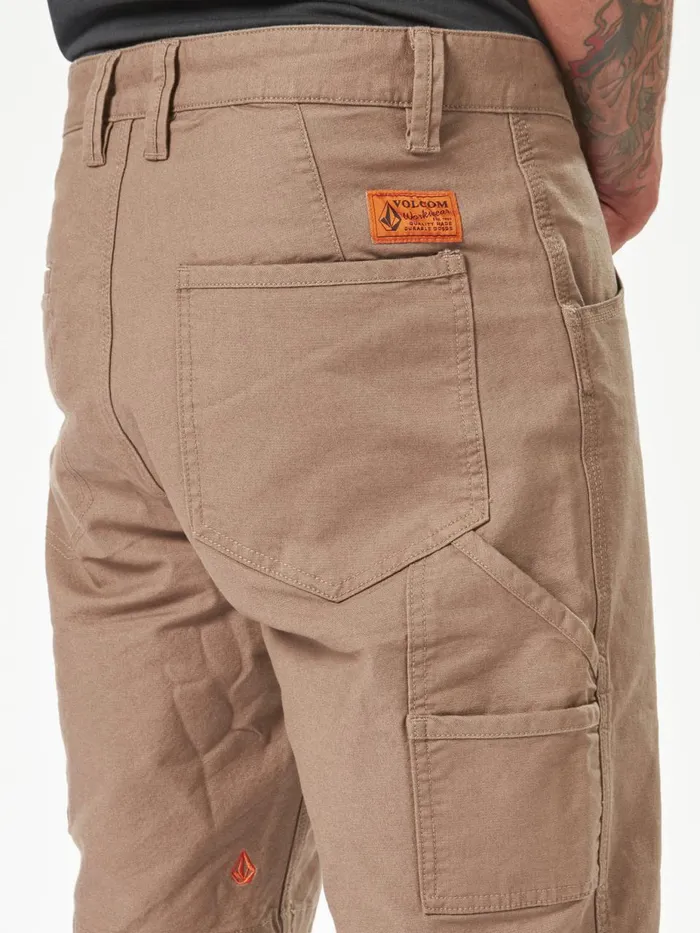 Mens Shorts Volcom Volcom Workwear Caliper Work Shorts 8211 Brindle