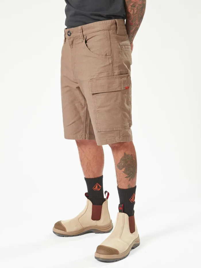 Mens Shorts Volcom Volcom Workwear Caliper Work Shorts 8211 Brindle