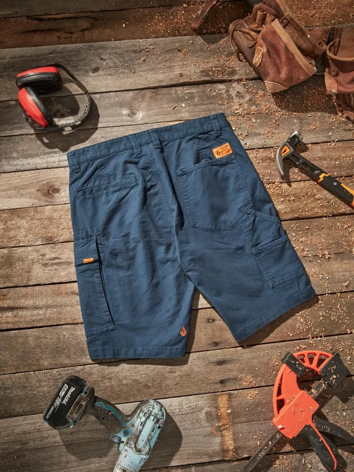 Mens Shorts Volcom Volcom Workwear Caliper Work Shorts 8211 Navy