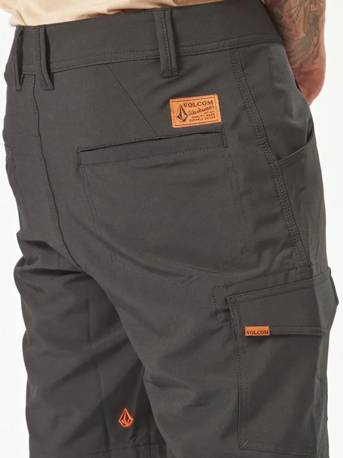 Mens Shorts Volcom Volcom Workwear Slab Hybrid Shorts 8211 Black