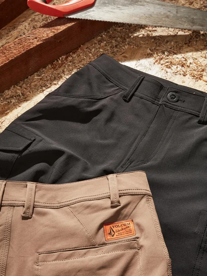 Mens Shorts Volcom Volcom Workwear Slab Hybrid Shorts 8211 Brindle