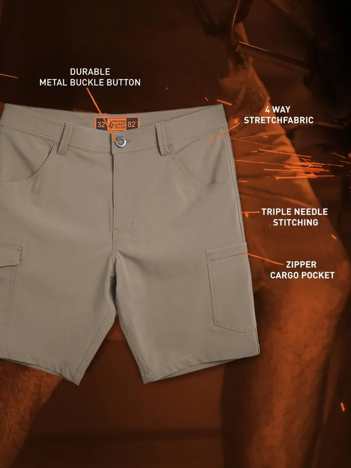 Mens Shorts Volcom Volcom Workwear Slab Hybrid Shorts 8211 Brindle