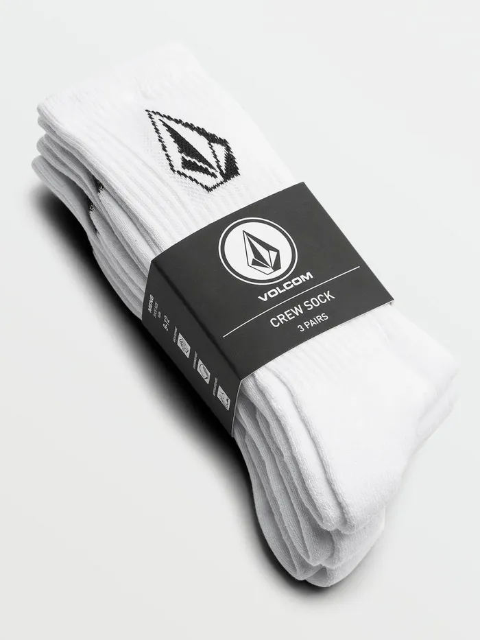 Mens Socks Volcom Full Stone Socks 3 Pack 8211 White