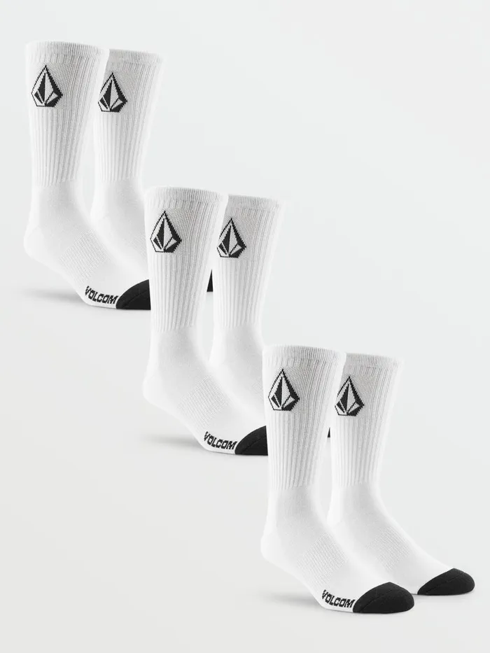Mens Socks Volcom Full Stone Socks 3 Pack 8211 White