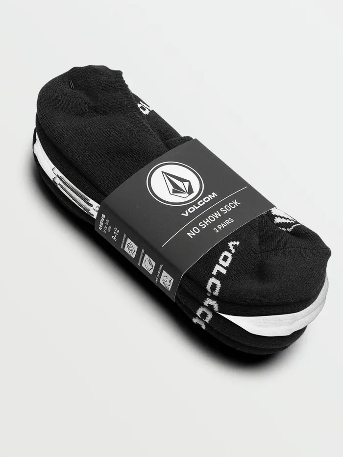 Mens Socks Volcom No Show Stone Socks 3 Pack 8211 Black White