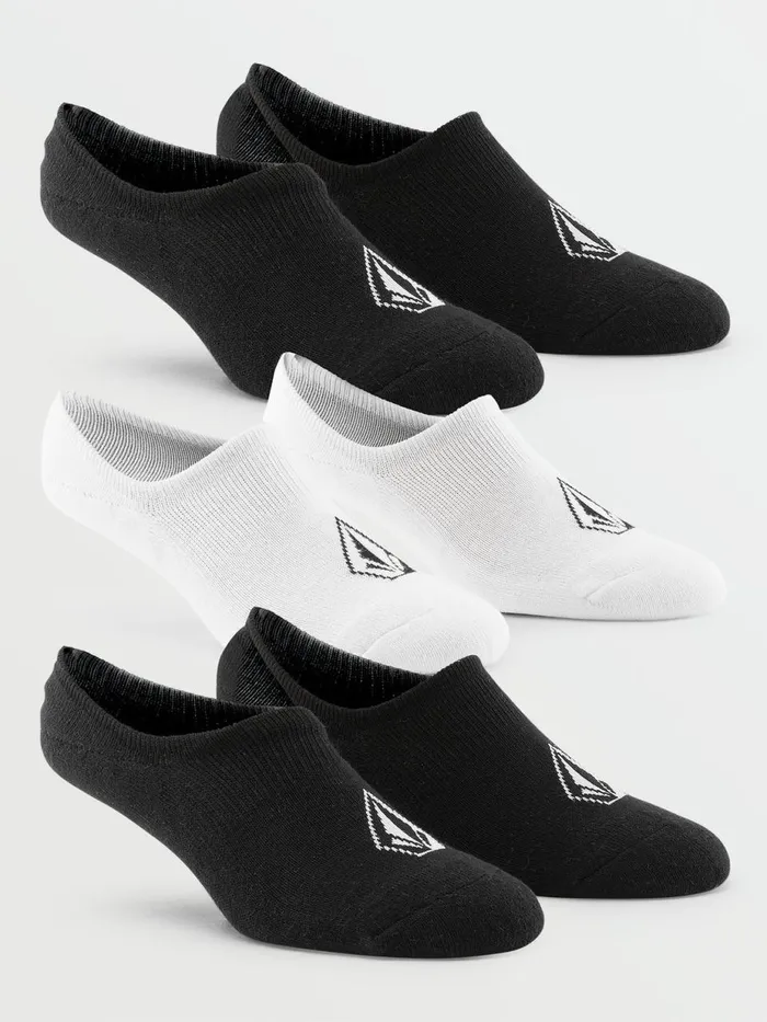 Mens Socks Volcom No Show Stone Socks 3 Pack 8211 Black White