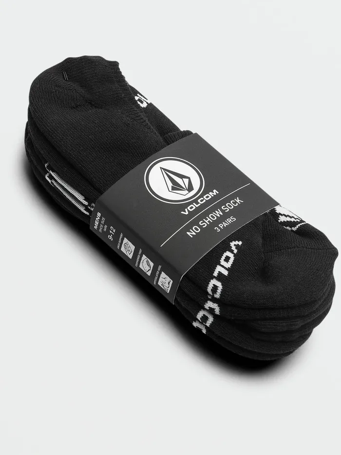 Mens Socks Volcom Stones No Show Socks 3 Pack 8211 Black