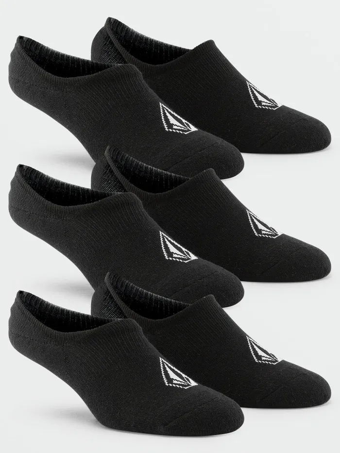 Mens Socks Volcom Stones No Show Socks 3 Pack 8211 Black