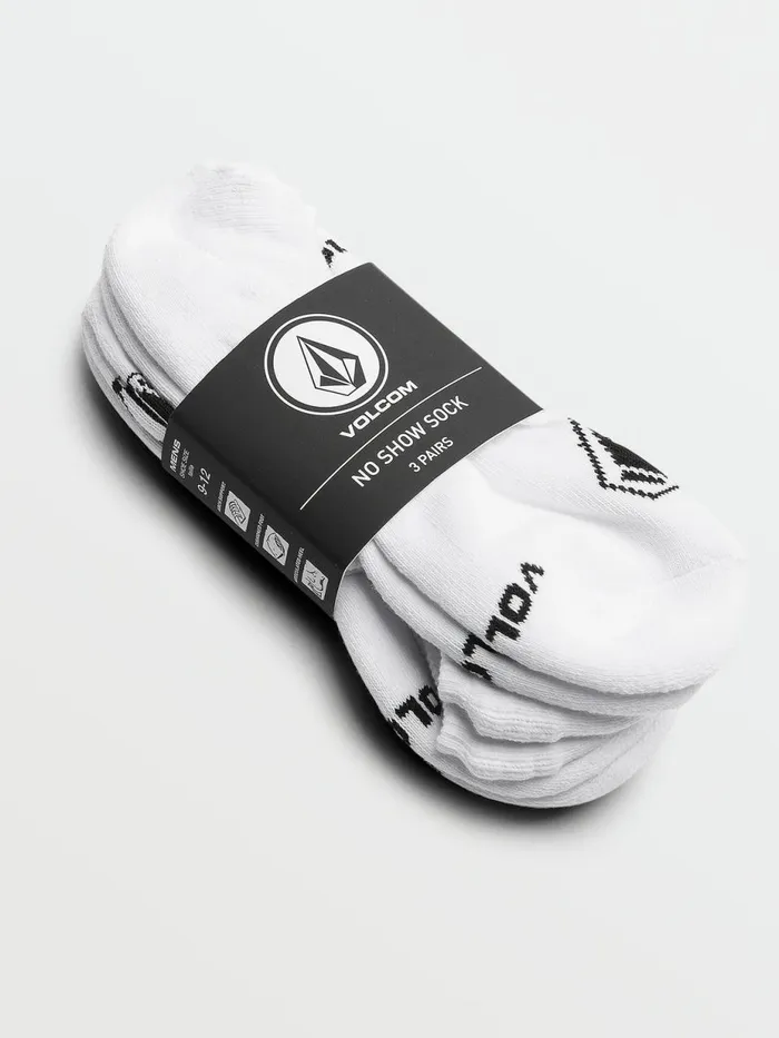 Mens Socks Volcom Stones No Show Socks 3 Pack 8211 White