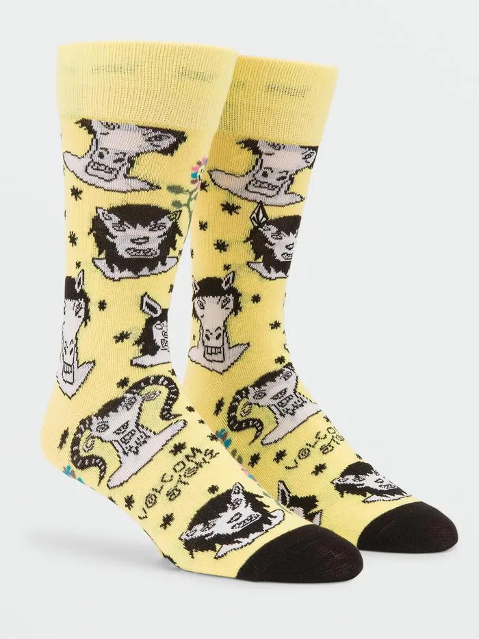 Mens Socks Volcom Surf Vitals Ozzy Socks 8211 Glimmer Yellow