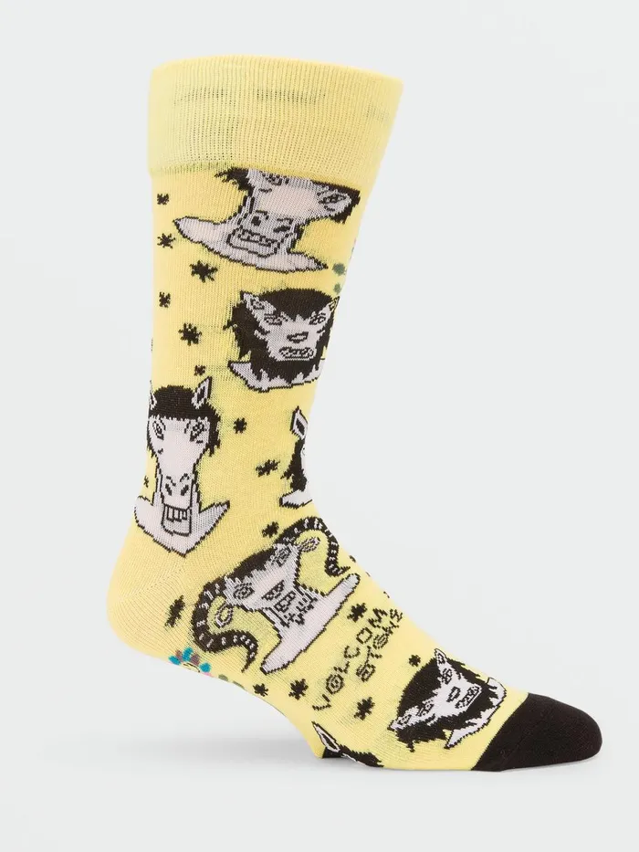 Mens Socks Volcom Surf Vitals Ozzy Socks 8211 Glimmer Yellow