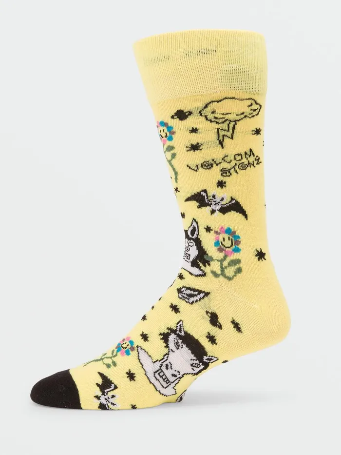 Mens Socks Volcom Surf Vitals Ozzy Socks 8211 Glimmer Yellow