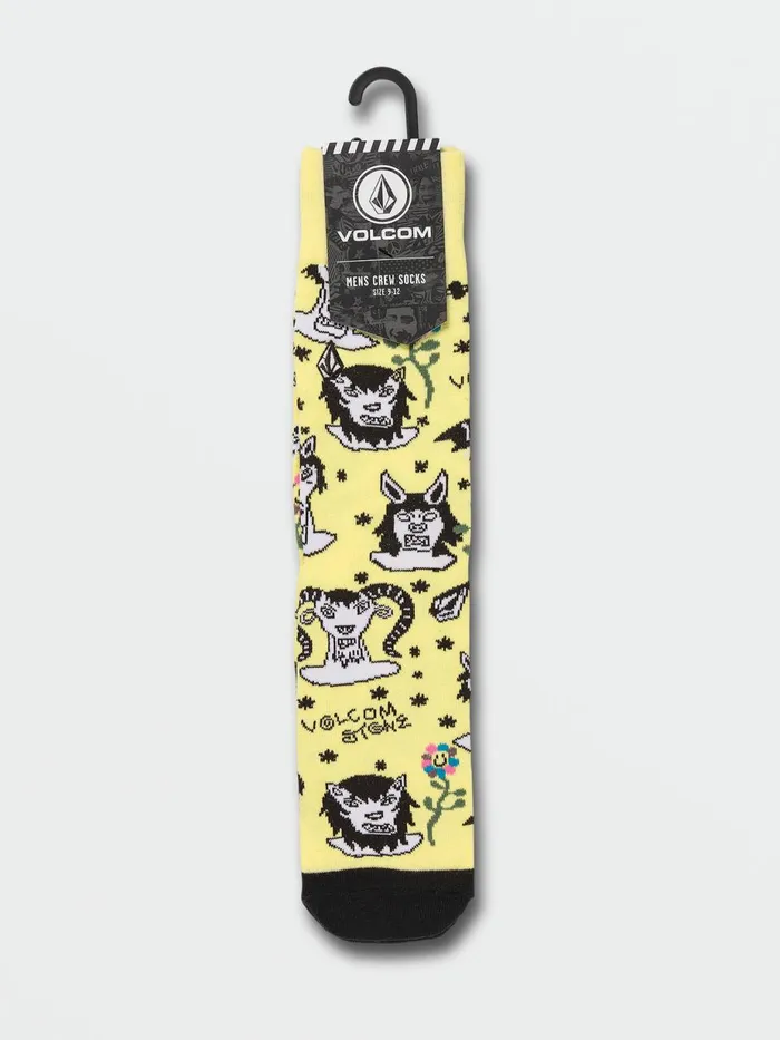Mens Socks Volcom Surf Vitals Ozzy Socks 8211 Glimmer Yellow