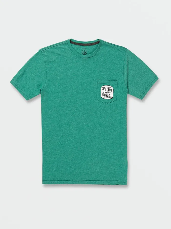 Mens TShirts and Tanks Volcom Carbide Pocket Short Sleeve Tee 8211 Kelly Heather Mens TShirts and Tanks Volcom Carbide Pocket Short Sleeve Tee 8211 Kelly Heather