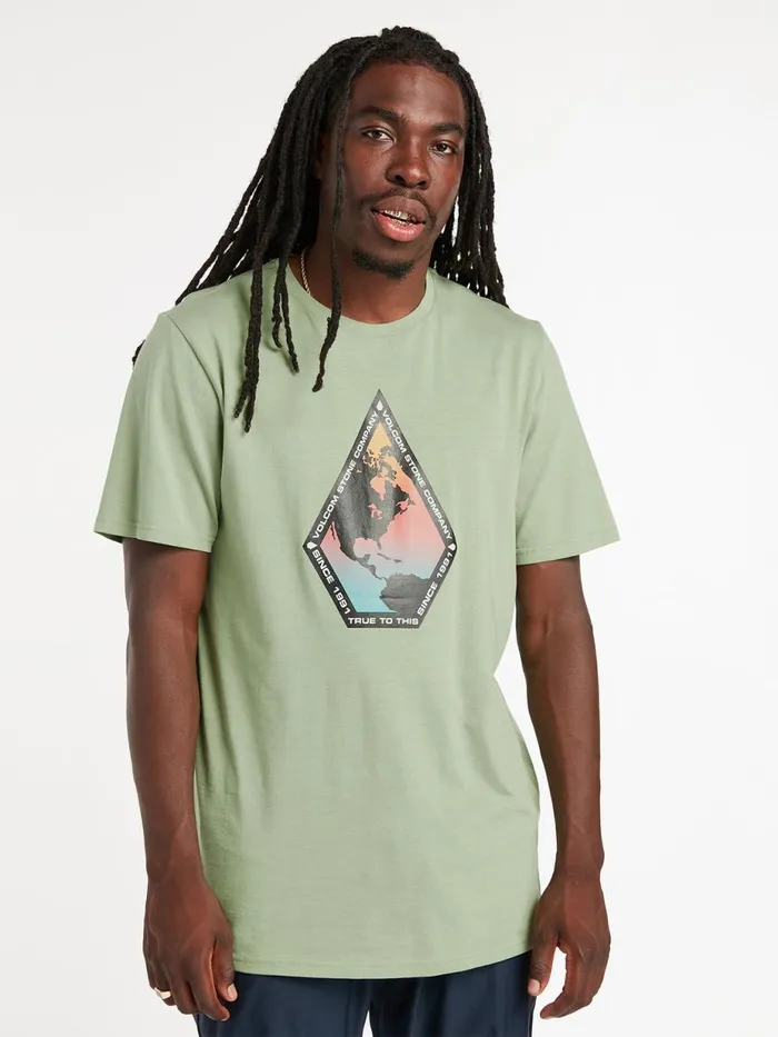 Mens TShirts and Tanks Volcom Global Stone Short Sleeve Tee 8211 Basil